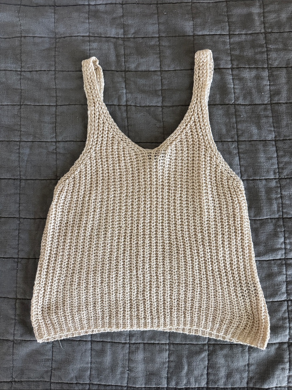 moon & madison Knit Tank Top in Natural Beige
